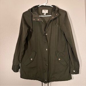 VINTAGE Forever 21 Khaki Green Hooded Jacket With Double closure and waist cinch
